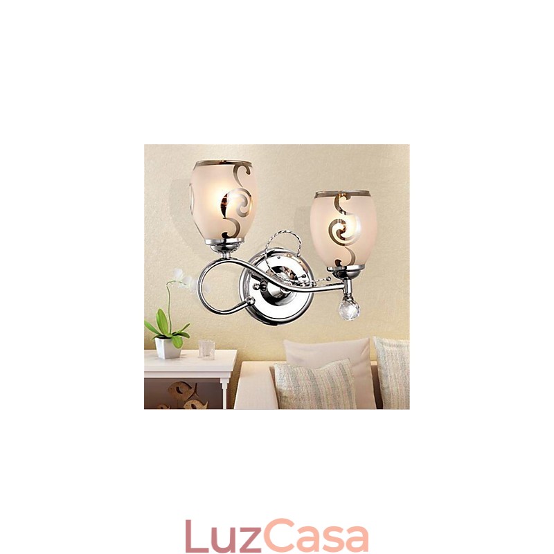 Recurso eletrogalvanizado contemporâneo moderno para arandelas de parede de luz ambiente estilo mini cristal