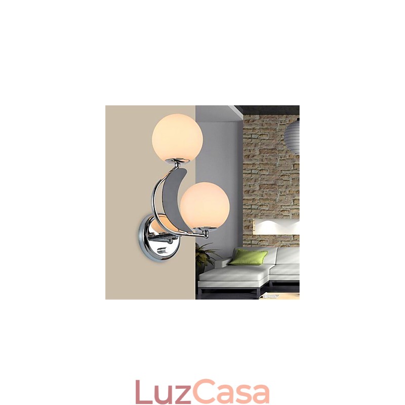 Luminária de parede moderna contemporânea em prata para iluminação ambiente