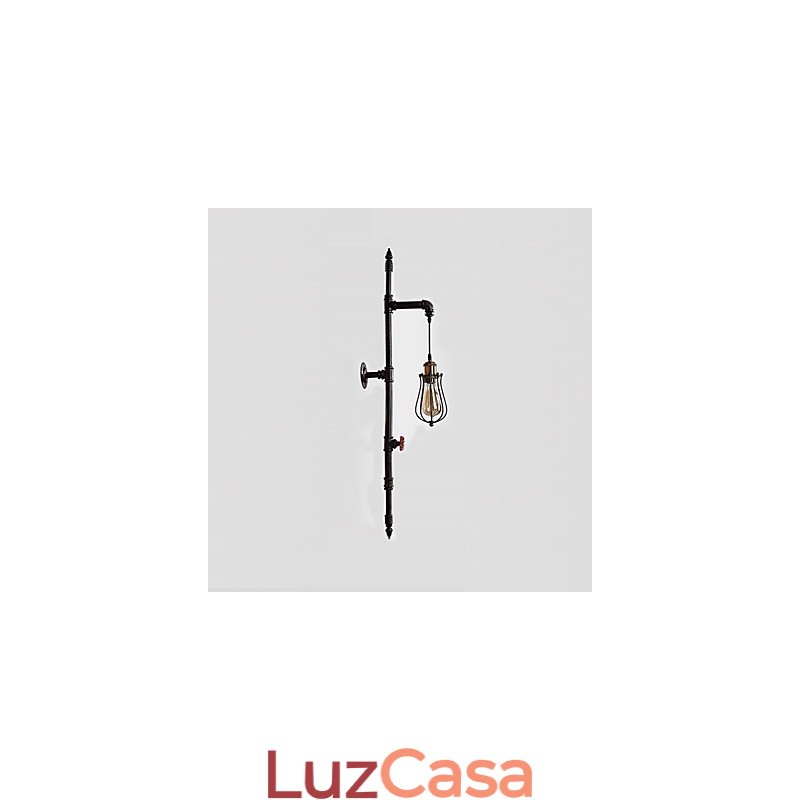 Retro Industrial Pipe Wall Lights Simples Loft Preto Gaiola de Pássaros Metal Sala de Estar Sala de Jantar Cozinha Bar Café Decoração iluminação