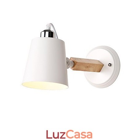 Luminária de parede vintage de madeira Art Déco Metal Metal Rústico Sala de estar Sala de jantar Corredor Luminária de parede Preto Branco Opcional