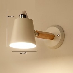 Luminária de parede vintage de madeira Art Déco Metal Metal Rústico Sala de estar Sala de jantar Corredor Luminária de parede Preto Branco Opcional