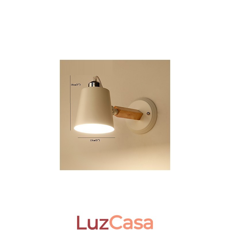 Luminária de parede vintage de madeira Art Déco Metal Metal Rústico Sala de estar Sala de jantar Corredor Luminária de parede Preto Branco Opcional