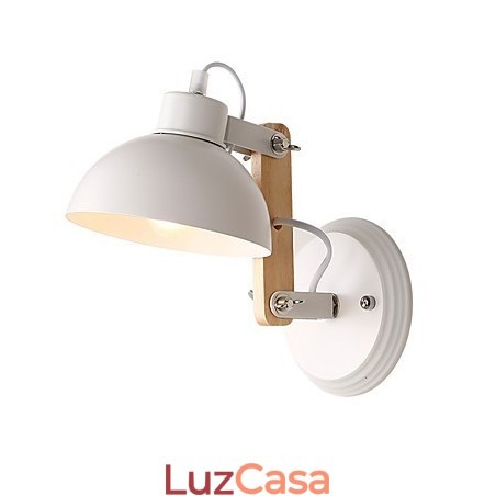 Luminária de parede vintage de madeira Art Déco Metal Metal Rústico Sala de estar Sala de jantar Corredor Luminária de parede Preto Branco Opcional