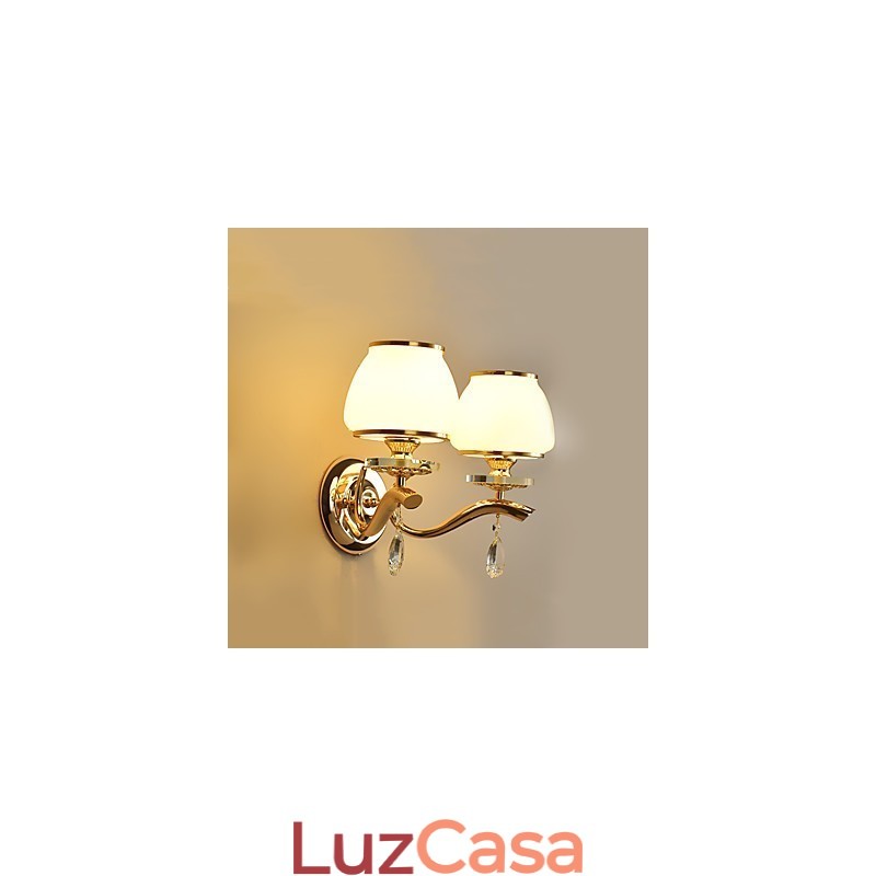 Recurso eletrogalvanizado contemporâneo moderno para arandelas de parede de luz ambiente de cristal
