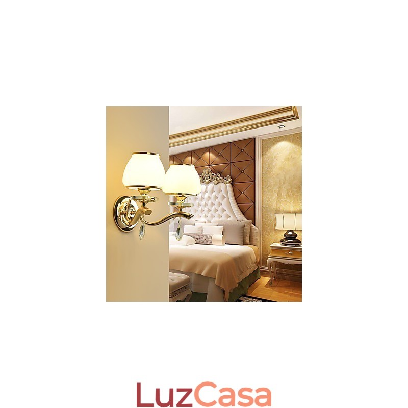 Recurso eletrogalvanizado contemporâneo moderno para arandelas de parede de luz ambiente de cristal