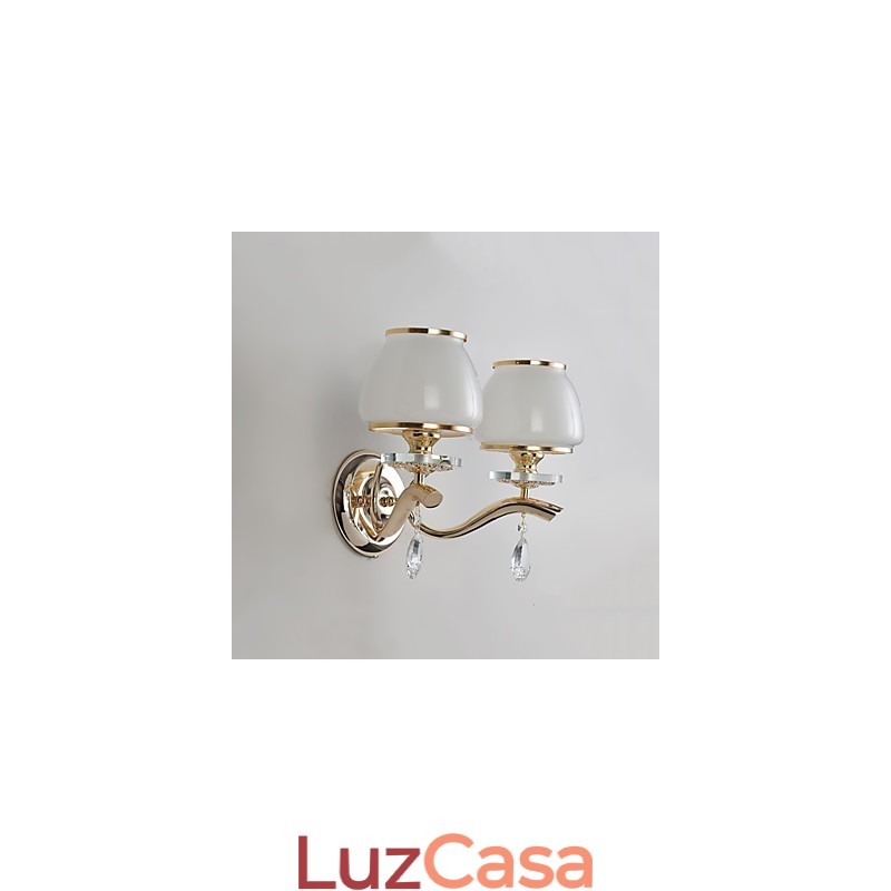 Recurso eletrogalvanizado contemporâneo moderno para arandelas de parede de luz ambiente de cristal