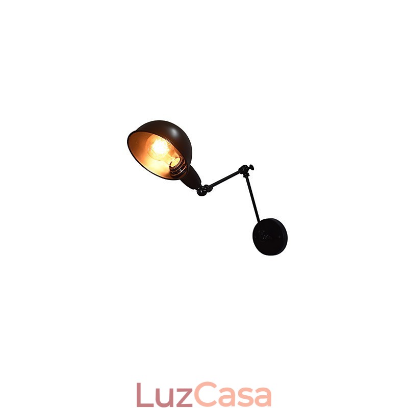 Luminária de parede de ferro dobrável preta simples retrô luminária de parede de cabeça única luminária de parede decorativa estilo europeu