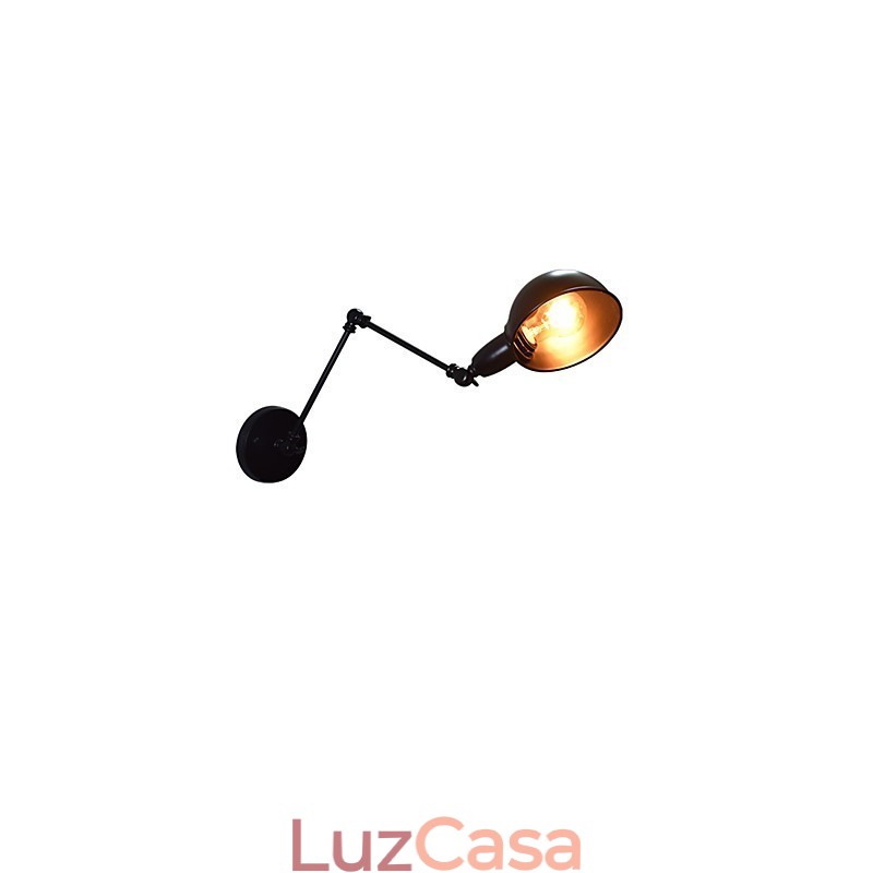 Luminária de parede de ferro dobrável preta simples retrô luminária de parede de cabeça única luminária de parede decorativa estilo europeu