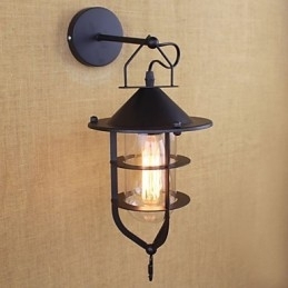 Pintura retrô country para proteção ocular em estilo mini, arandelas de parede com luz ambiente
