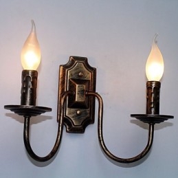 Luminária de parede simples retrô para corredor, lâmpada de cabeça dupla para quarto, sala de estar, iluminação de parede