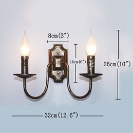 Luminária de parede simples retrô para corredor, lâmpada de cabeça dupla para quarto, sala de estar, iluminação de parede