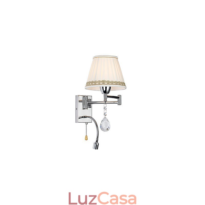 Lodge rústico contemporâneo moderno moderno contemporâneo country cromado recurso para luminária de parede de braço oscilante de cristal