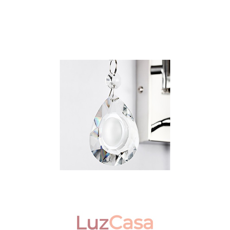 Lodge rústico contemporâneo moderno moderno contemporâneo country cromado recurso para luminária de parede de braço oscilante de cristal