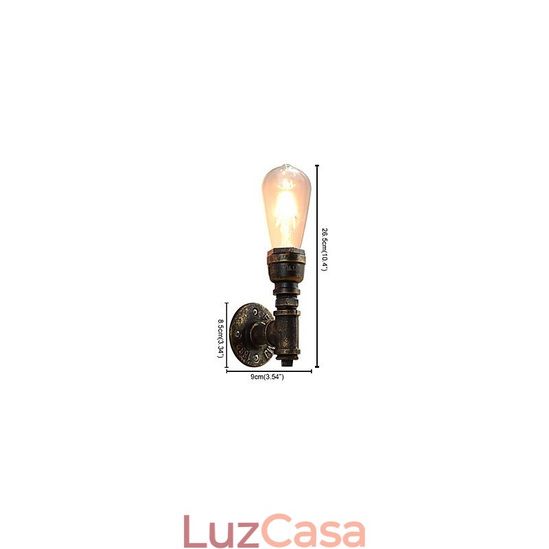 Luminária de parede Arandelas de parede Luminária de parede de ferro Lâmpada de parede sabre de luz preta muda na parede