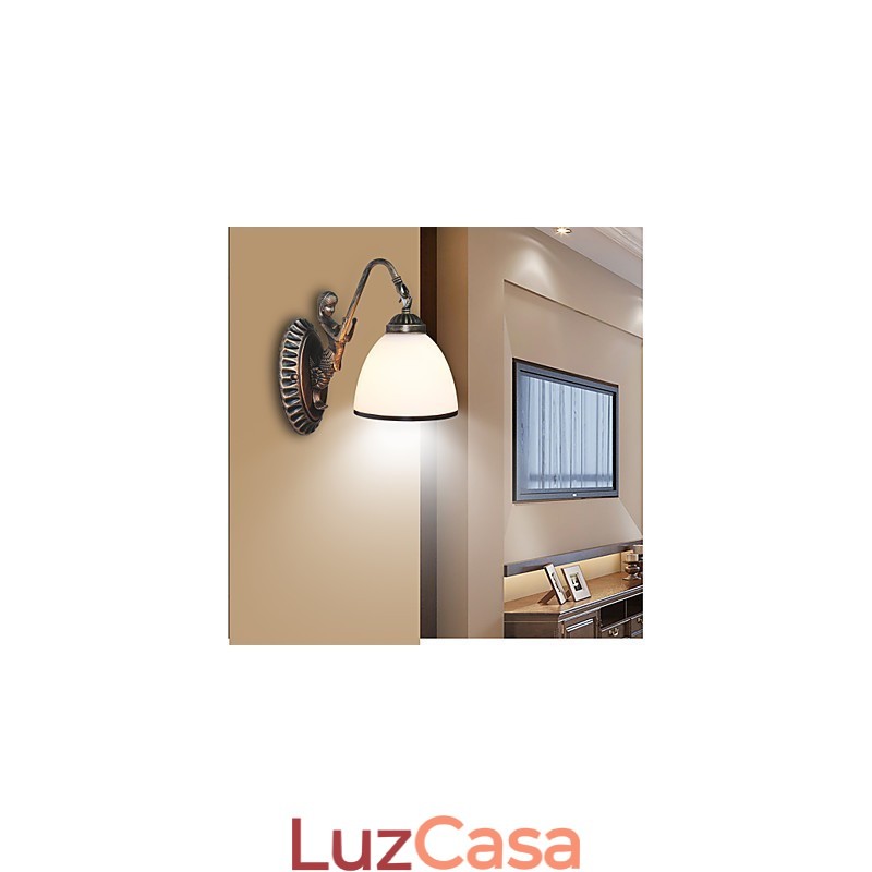 Luminária de parede estilo europeu retrô para sala de estar, quarto, varanda, café, luminária de parede