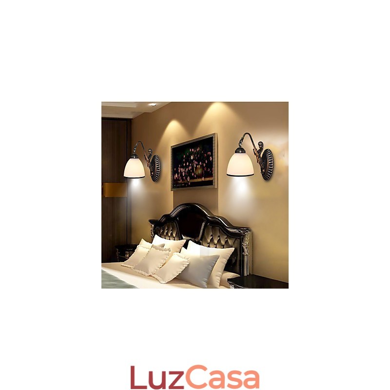 Luminária de parede estilo europeu retrô para sala de estar, quarto, varanda, café, luminária de parede