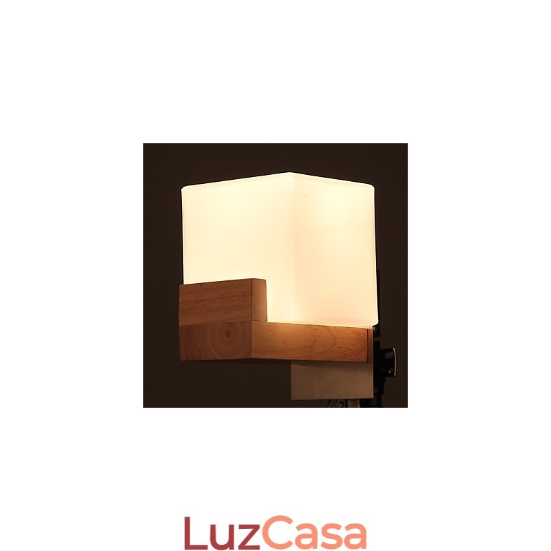Luminária de parede simples, abajur de mesa de cabeceira com cúpula de vidro e madeira maciça para quarto, cômoda, sala de estar, quarto de bebê, dormitório universitário, mesa de centro, estantes de livros