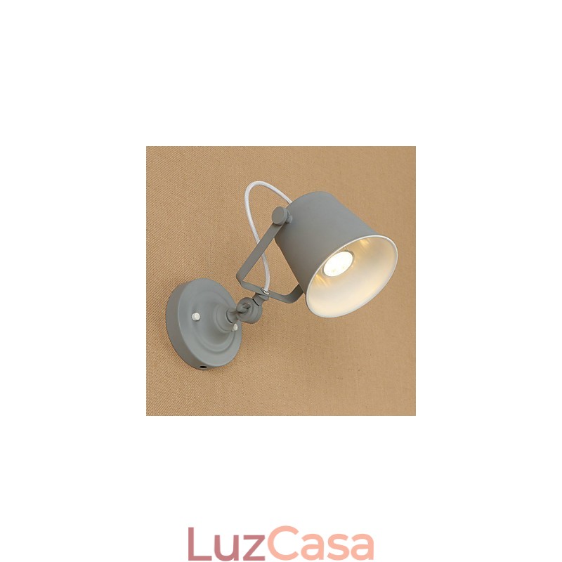 Luminária de parede de aço pintado, decoração de café americano preto e branco, luminária de parede retrô, lâmpada de sabre de luz na parede
