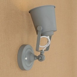 Luminária de parede de aço pintado, decoração de café americano preto e branco, luminária de parede retrô, lâmpada de sabre de luz na parede