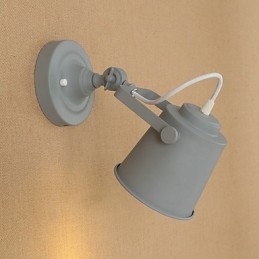 Luminária de parede de aço pintado, decoração de café americano preto e branco, luminária de parede retrô, lâmpada de sabre de luz na parede