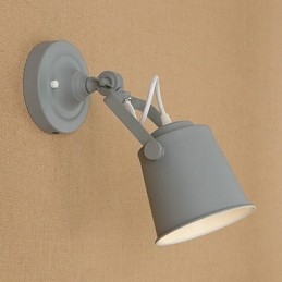 Luminária de parede de aço pintado, decoração de café americano preto e branco, luminária de parede retrô, lâmpada de sabre de luz na parede