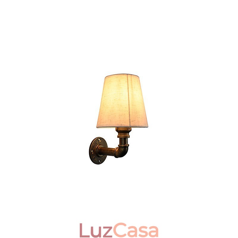 Luminária de parede rústica em latão para iluminação ambiente