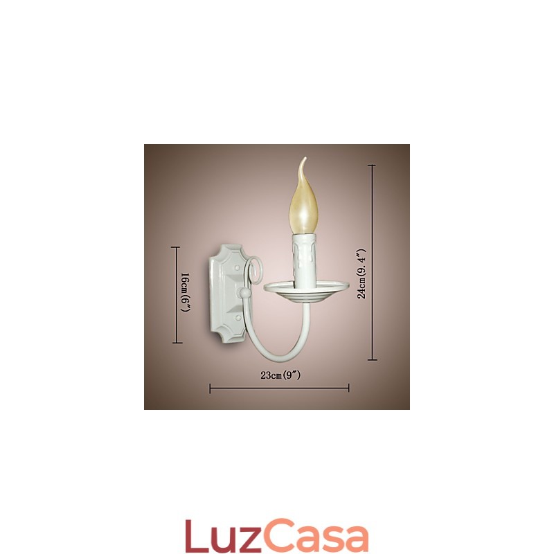 Luminária de parede moderna simples, vela, lâmpada de cabeça única, lâmpada de cabeceira para corredor