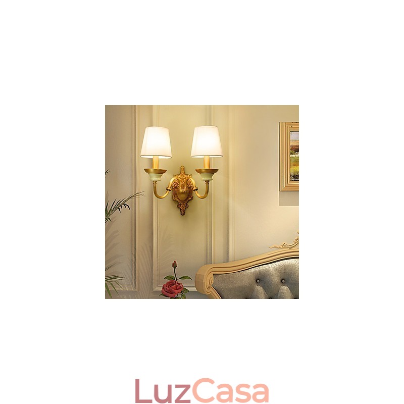 Simples Country Tradicional Clássico Latão Recurso para Mini Estilo Uplight Wall Sconces Luz de Parede