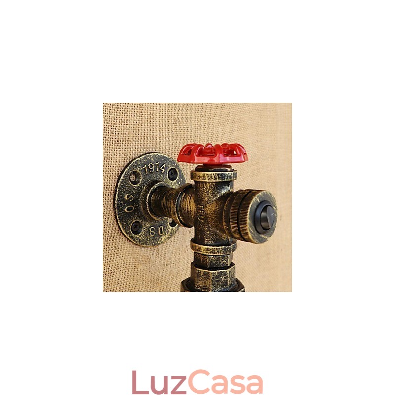 Luminária de parede com garrafa de água cinza fumaça