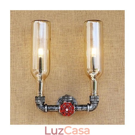 Interruptor de vento industrial retrô Garrafa de água Lâmpada de parede Luz de parede Âmbar Interruptor de vento industrial retrô Garrafa de água Lâmpada de parede Luz de parede Âmbar