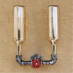 Interruptor de vento industrial retrô Garrafa de água Lâmpada de parede Luz de parede Âmbar