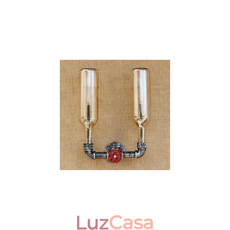 Interruptor de vento industrial retrô Garrafa de água Lâmpada de parede Luz de parede Âmbar