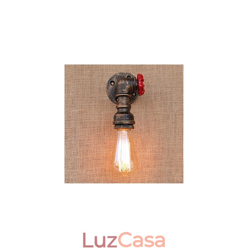 Nostalgia Simple Water Pipe Decorativo Pequeno Luminária de Parede Luz de Parede