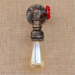 Nostalgia Simple Water Pipe Decorativo Pequeno Luminária de Parede Luz de Parede