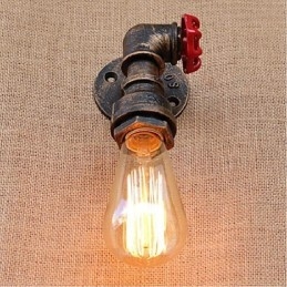 Nostalgia Simple Water Pipe Decorativo Pequeno Luminária de Parede Luz de Parede