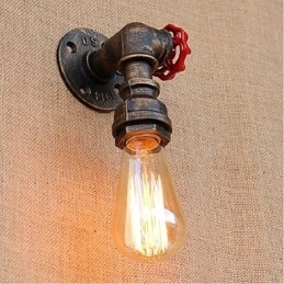 Nostalgia Simple Water Pipe Decorativo Pequeno Luminária de Parede Luz de Parede