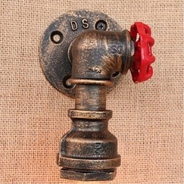 Nostalgia Simple Water Pipe Decorativo Pequeno Luminária de Parede Luz de Parede