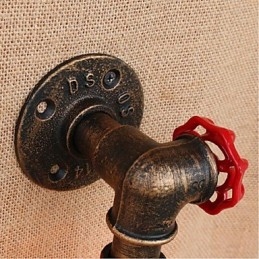 Nostalgia Simple Water Pipe Decorativo Pequeno Luminária de Parede Luz de Parede