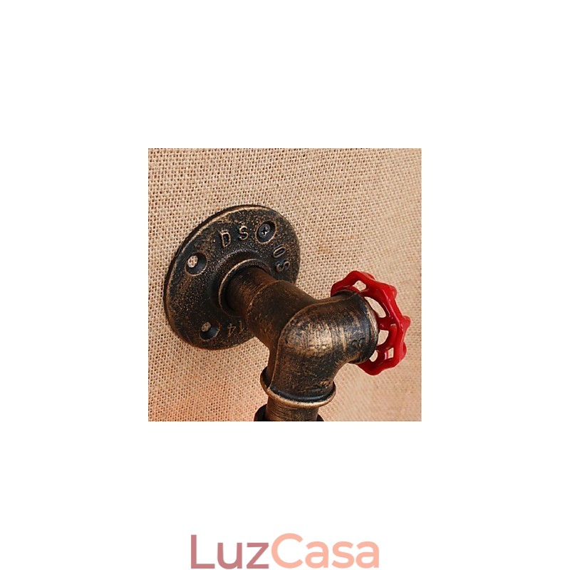 Nostalgia Simple Water Pipe Decorativo Pequeno Luminária de Parede Luz de Parede