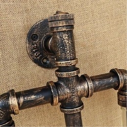 American Themed Restaurant Bar Ferro Com Interruptor Tubo De Água Garrafa De Vinho Luminária De Parede Azul