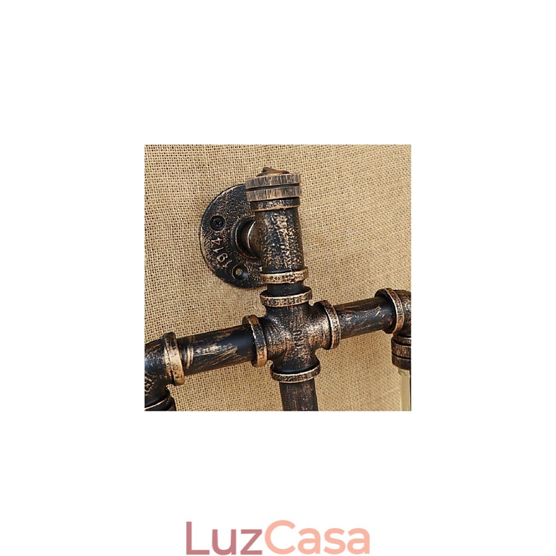 American Themed Restaurant Bar Ferro Com Interruptor Tubo De Água Garrafa De Vinho Luminária De Parede Azul