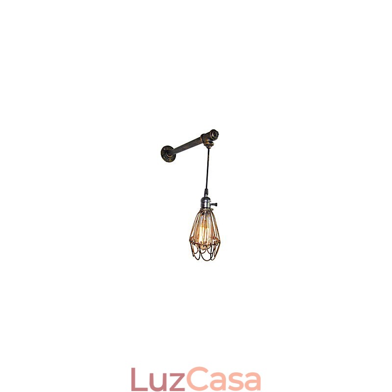 Luminárias de parede vintage loft com interruptor Industrial Edison Fashion Simplicity Wall Sconce Metal Base Cap