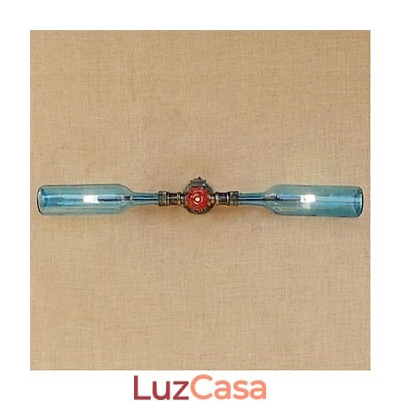 Retro American Village Creative Industry Wind Designer Garrafa de Água Luminária de Parede Luz de Parede Azul Retro American Village Creative Industry Wind Designer Garrafa de Água Luminária de Parede Luz de Parede Azul
