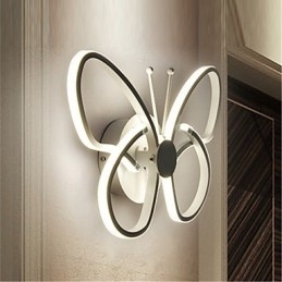 Luminárias de parede modernas em forma de borboleta, criativas, de metal e acrílico, para sala de estar, corredor, quarto, quartos de hotel, abajur de cabeceira