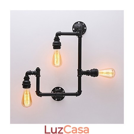 3 Cabeças Vintage Industrial Pipe Wall Lights Preto Luzes Criativas Restaurante Café Bar Decoração iluminação 3 Cabeças Vintage Industrial Pipe Wall Lights Preto Luzes Criativas Restaurante Café Bar Decoração iluminação