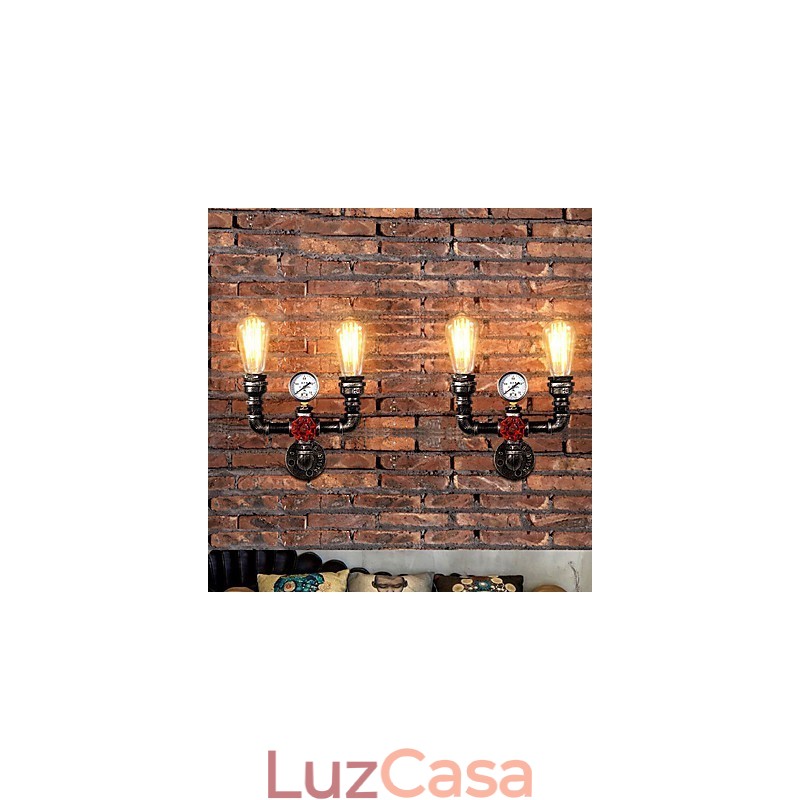 2 cabeças vintage industrial metal luzes de parede restaurante café bar decoração iluminação