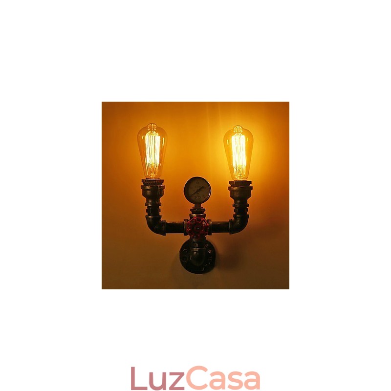 2 cabeças vintage industrial metal luzes de parede restaurante café bar decoração iluminação