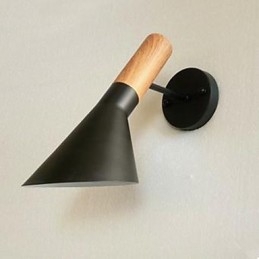Moderno Simples Sala de estar Cama Ferro Forjado Imitação Madeira Luminária de Parede