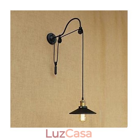 Luminária de parede para sala de jantar com elevação e comprimento de rosca ajustável de luminária de parede para quarto com personagem criativo retrô de ferro Luminária de parede para sala de jantar com elevação e comprimento de rosca ajustável de luminária de parede para quarto com personagem criativo retrô de ferro