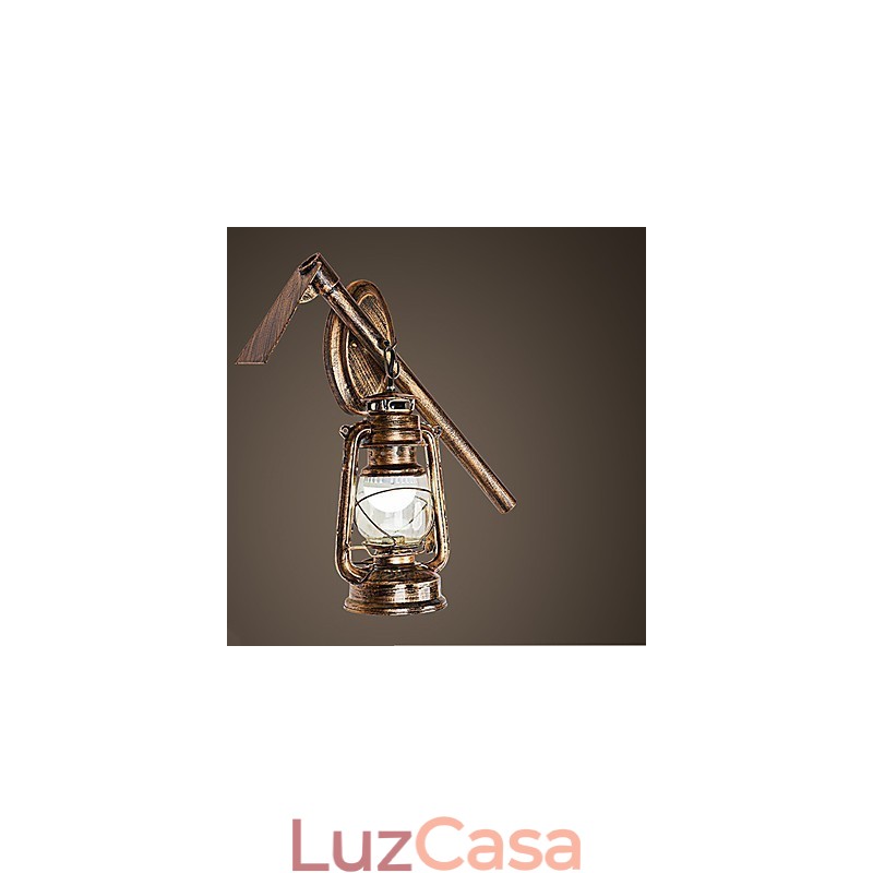 Pintura rústica de chalé para arandelas de parede estilo mini uplight, luminária de parede C